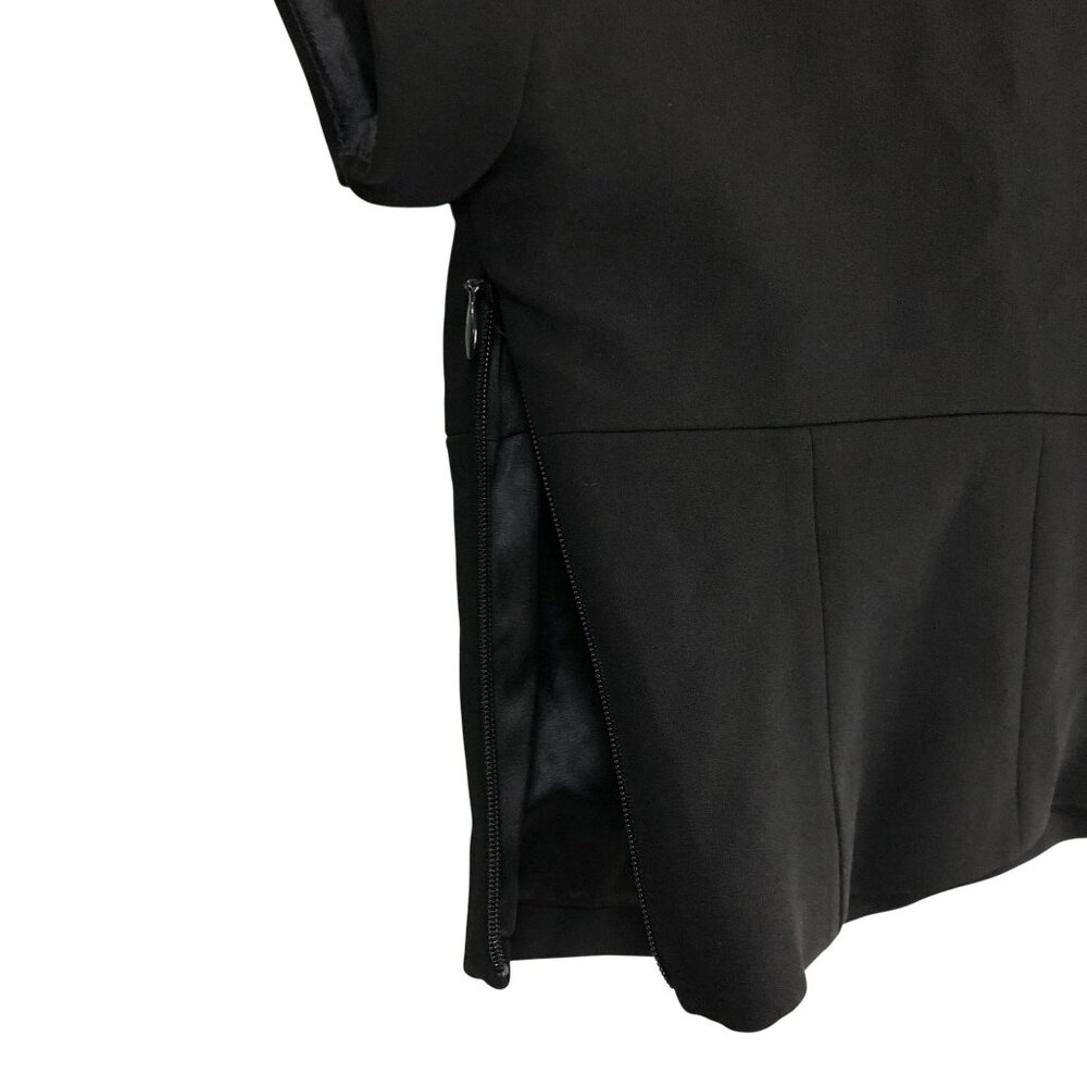 Meshki Crop Top Black Cap Sleeve With Side Zipper Detail Size S Womens - Picture 3 of 10